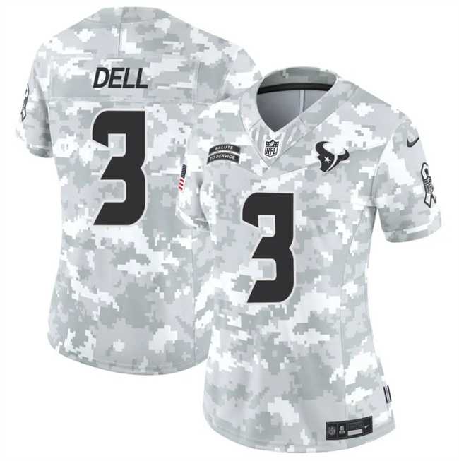 Womens Houston Texans #3 Tank Dell 2024 F.U.S.E Arctic Camo Salute To Service Limited Stitched Jersey Dzhi->houston texans->NFL Jersey